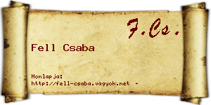Fell Csaba névjegykártya